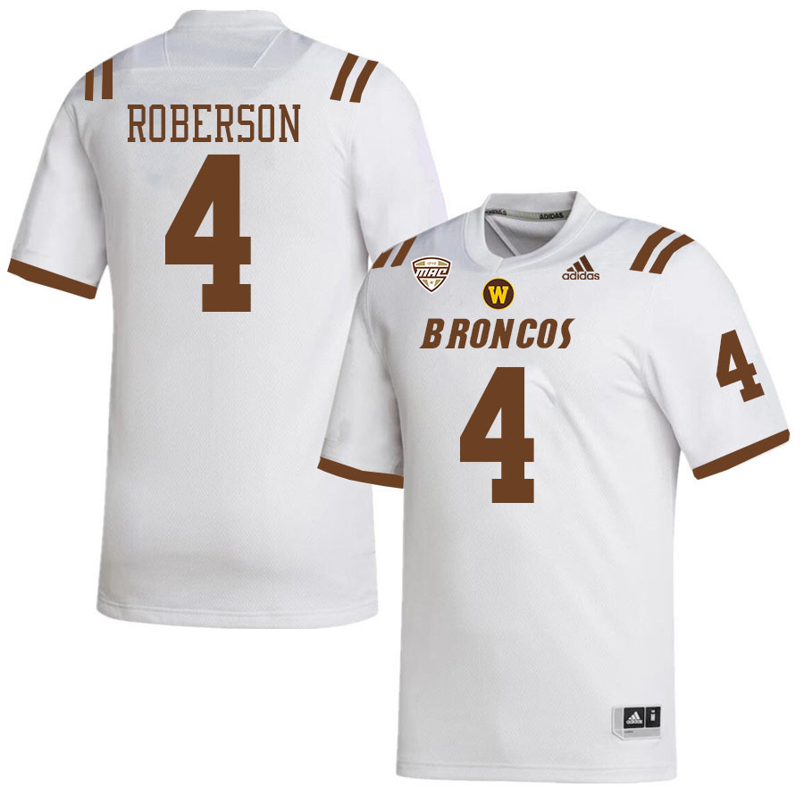 #4 Damari Roberson Western Michigan Broncos College Football Jerseys Stitched-White